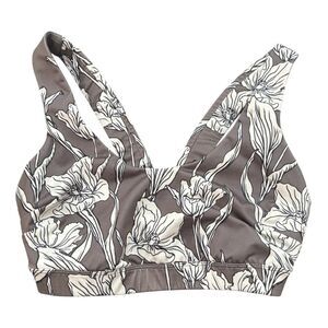 JoyLab Floral Sports Bra in Gray and White Size XS